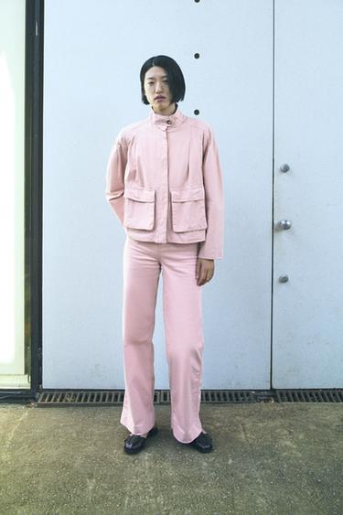 ZW COLLECTION STRAIGHT-LEG HIGH-WAIST FULL LENGTH JEANS - Pink by Zara - Image 0