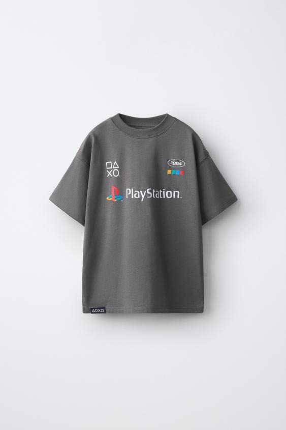 CAMISETA ESTAMPADA PLAYSTATION™ © NINTENDO - Gris antracita de Zara - Imagen 0
