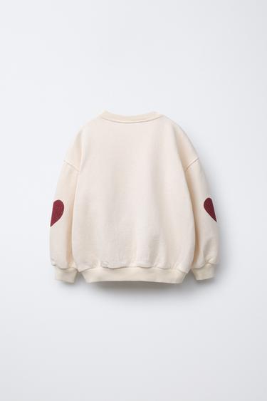 EMBROIDERED ‘LOVE’ SWEATSHIRT - Ecru by Zara - Image 1
