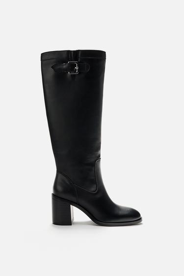 BUCKLE DETAIL HEEL BOOTS - Black by Zara