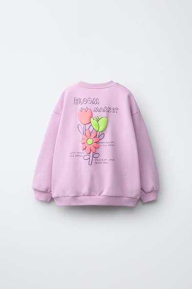 SWEAT IMPRIMÉ À RELIEF - Mauve clair de Zara - Image 1