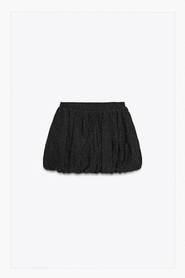 FALDA MINI GLOBO - Negro de Zara