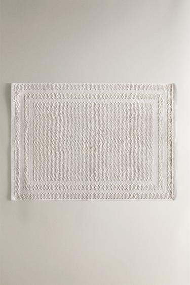 NON-SLIP COTTON BATH MAT - Light grey by Zara