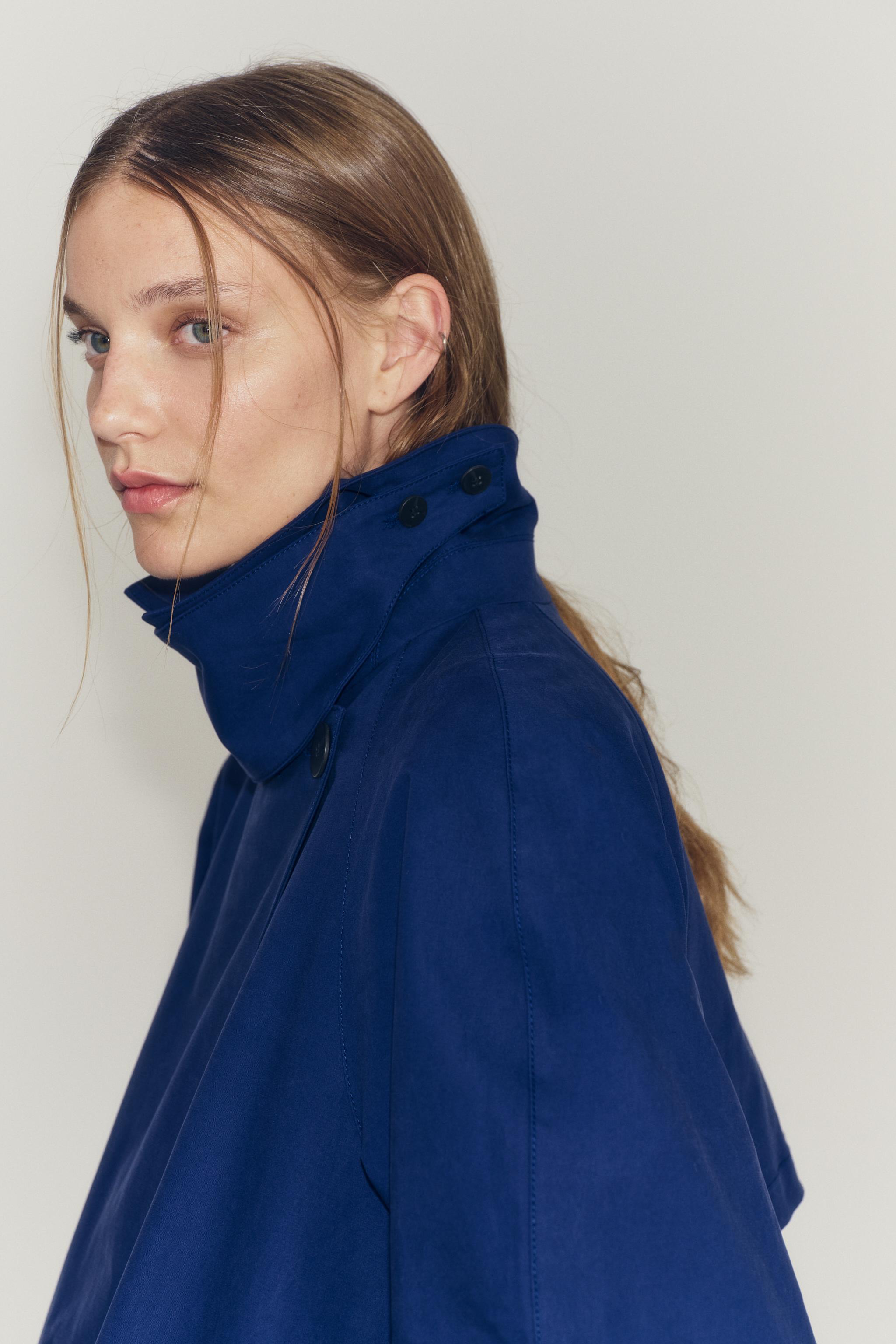 ZWコレクション ショートトレンチコート - 濃青 | ZARA Japan / 日本