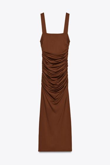 SHELL POLYAMIDE DRESS - Brown by Zara - Image 7