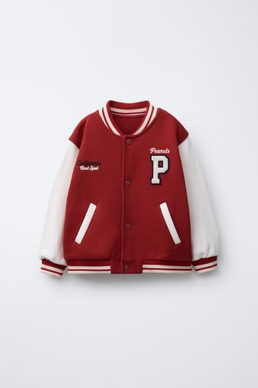 SNOOPY PEANUTS™ BOMBER JACKET - Burgundy by Zara - Image 0