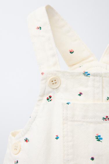 FLORAL TWILL PINAFORE DRESS AND BRIEFS - Ecru by Zara - Image 2