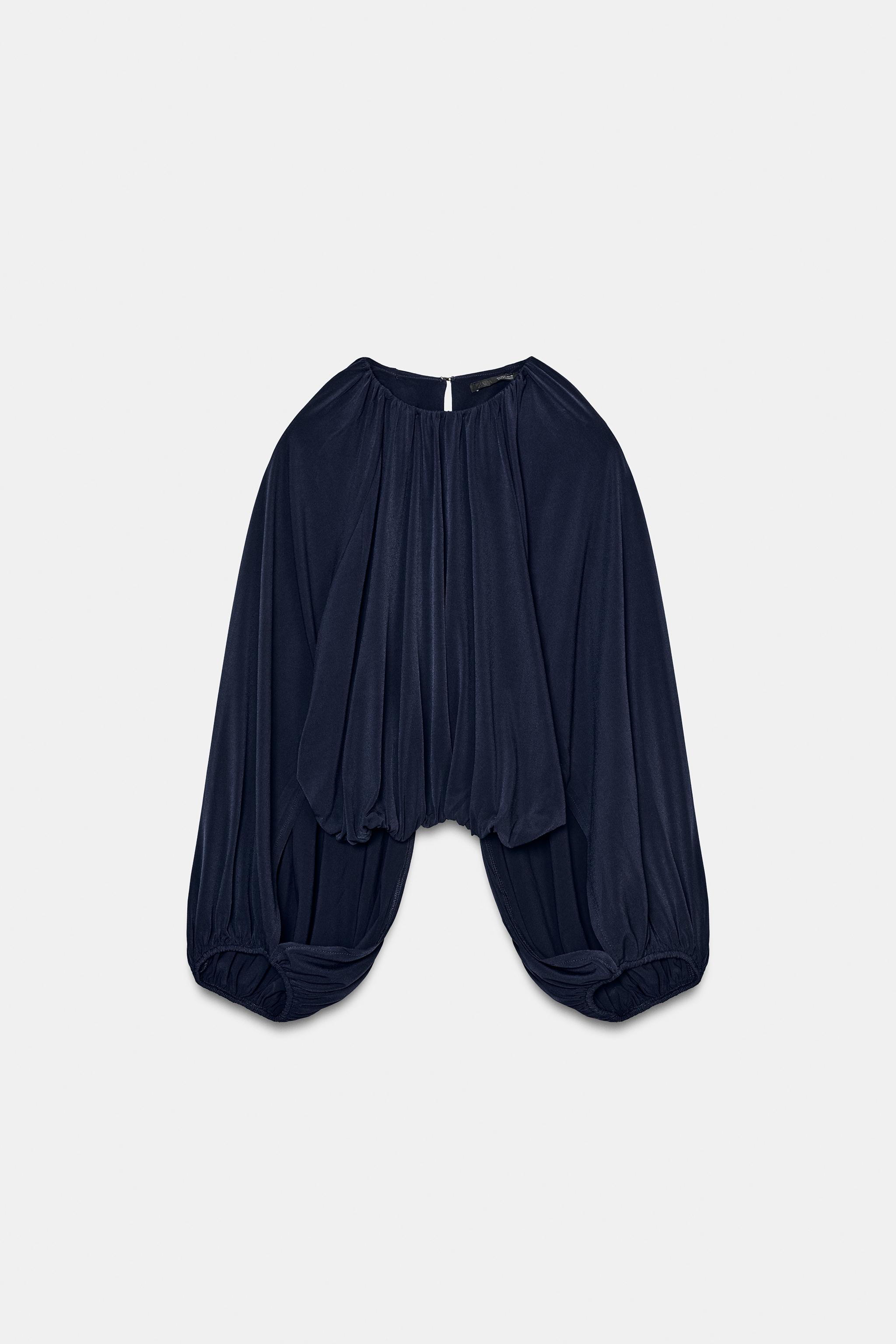 BALLOON TOP WITH VENTS - Blue | ZARA Canada