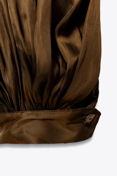 COMBINAISON LONGUE PLISSÉE ZW COLLECTION - Tabac de Zara - Image 8