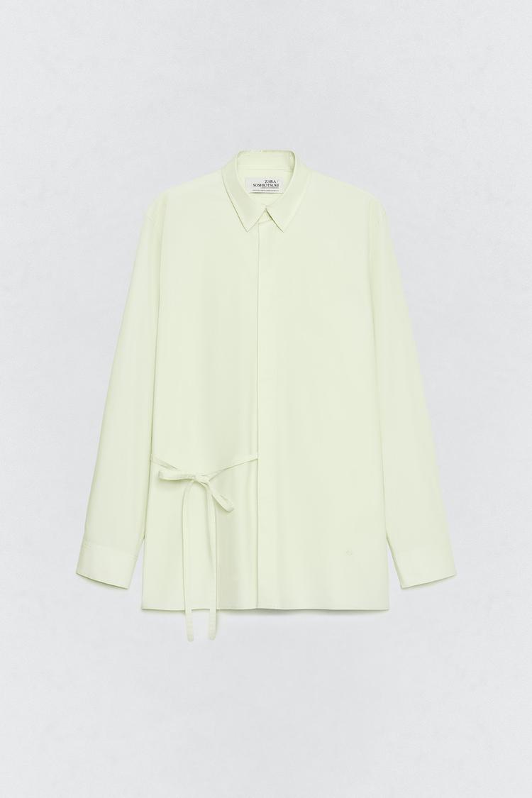ZARA POPLIN BOW SHIRT SOSHIOTSUKI X ZARA