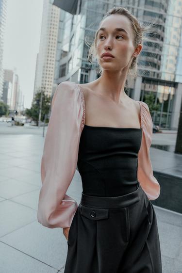 CONTRAST STRETCH BODYSUIT - Black by Zara - Image 0