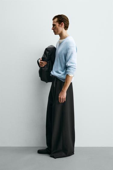 PANTALON COUPE LARGE À PLIS - Noir de Zara - Image 3