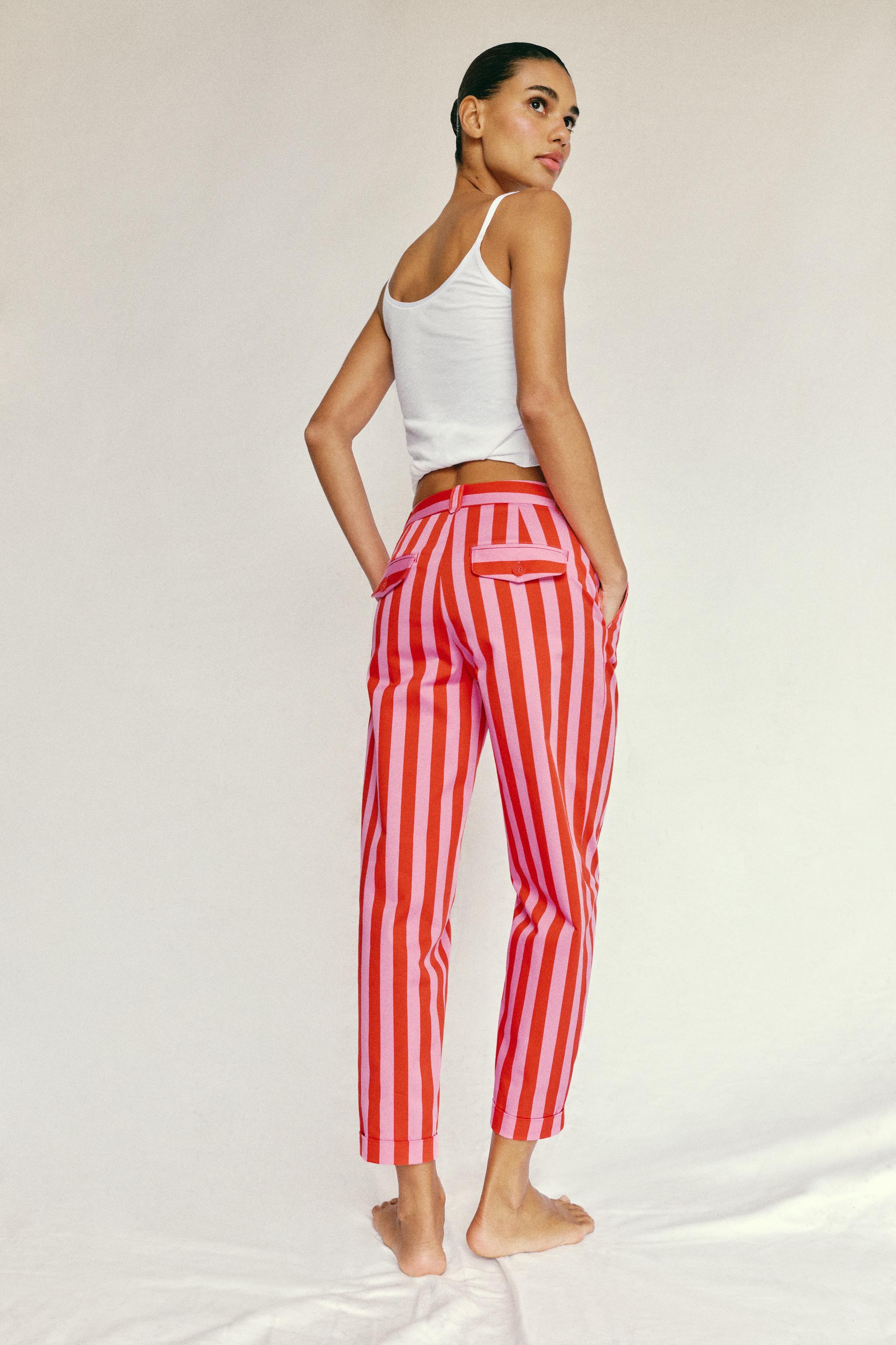 Zara ÇİZGİLİ CHINO PANTOLON görsel 5