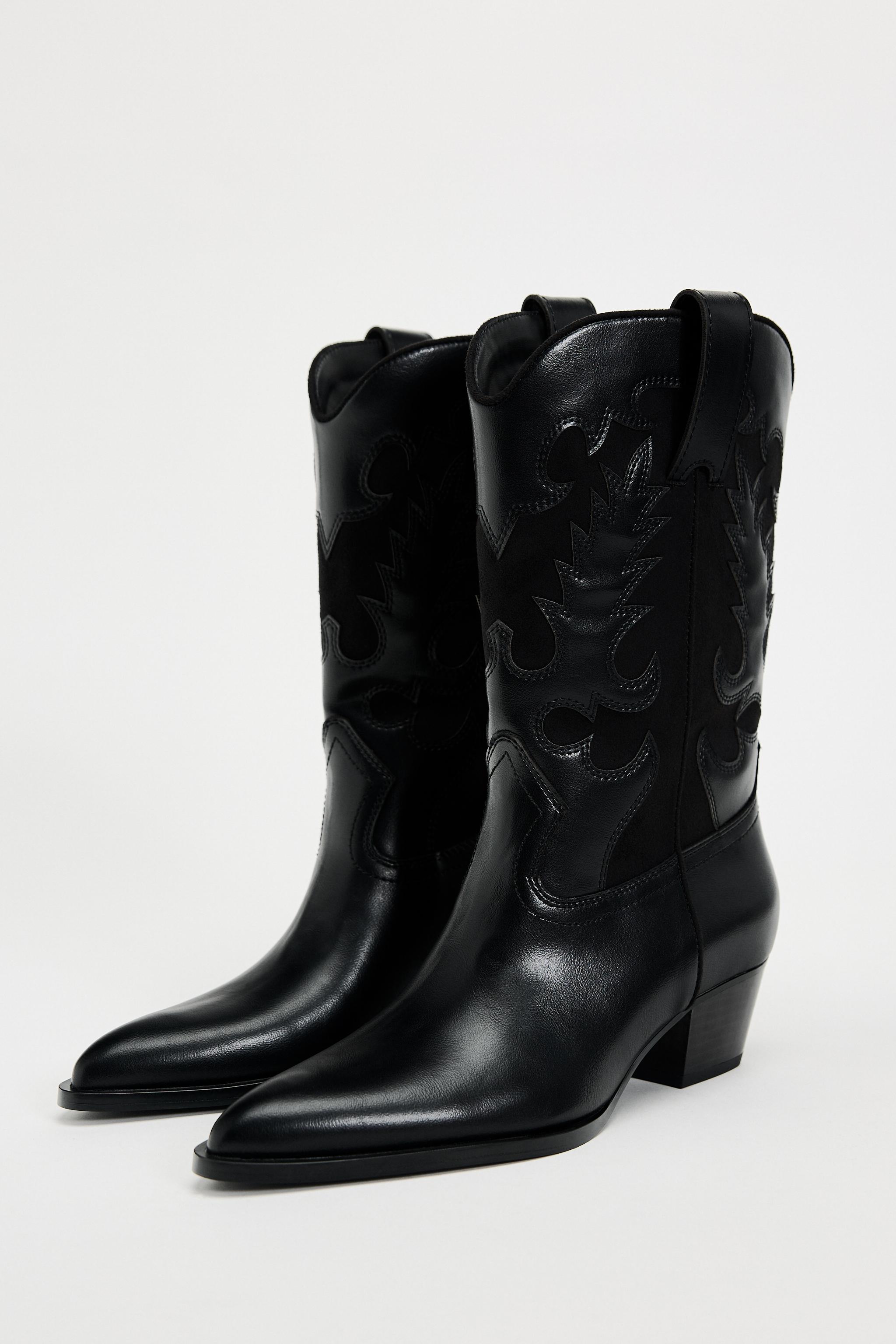 Zara red outlet cowboy boots