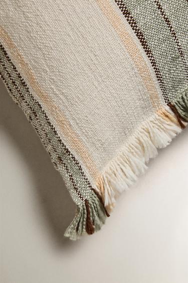 FRINGED CUSHION COVER - striped by Zara - Image 1