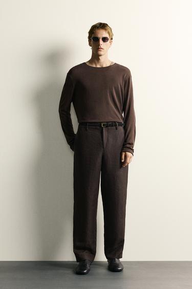 T-SHIRT EN MAILLE SEMI-TRANSPARENT - Marron de Zara - Image 0