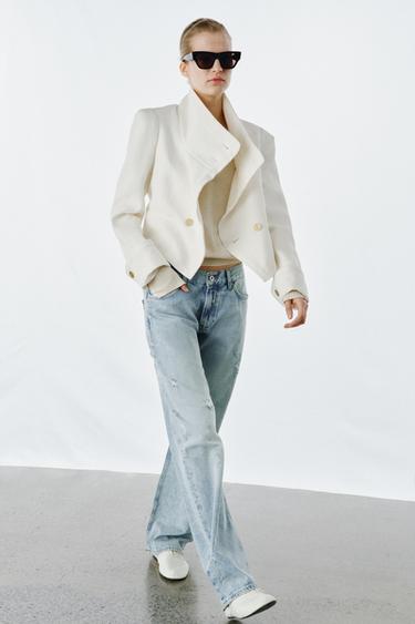 ZW COLLECTION RELAXED STRAIGHT LOW-RISE JEANS - Blue by Zara - Image 6