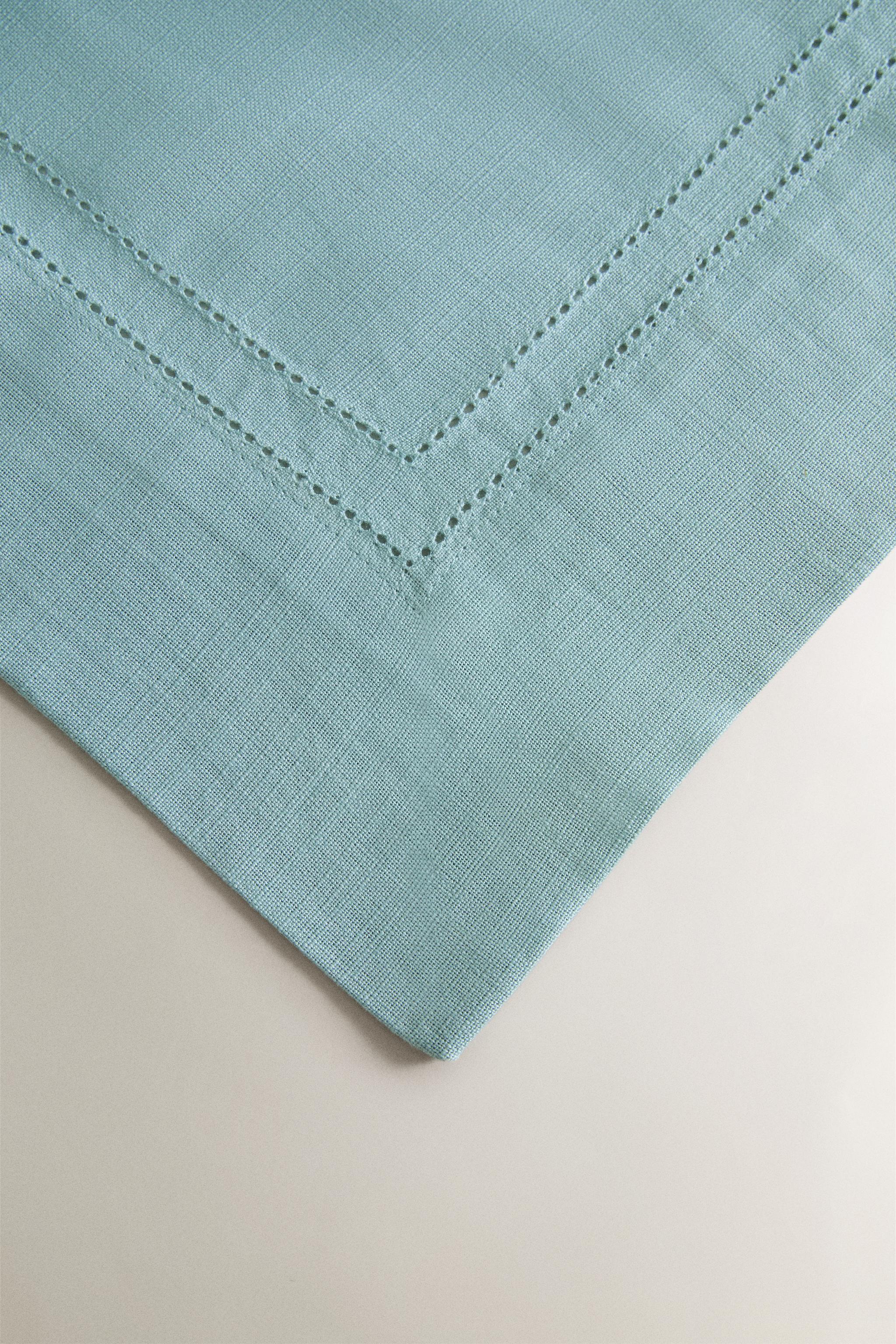 Zara HEMSTITCHED COTTON TABLECLOTH — фото 3
