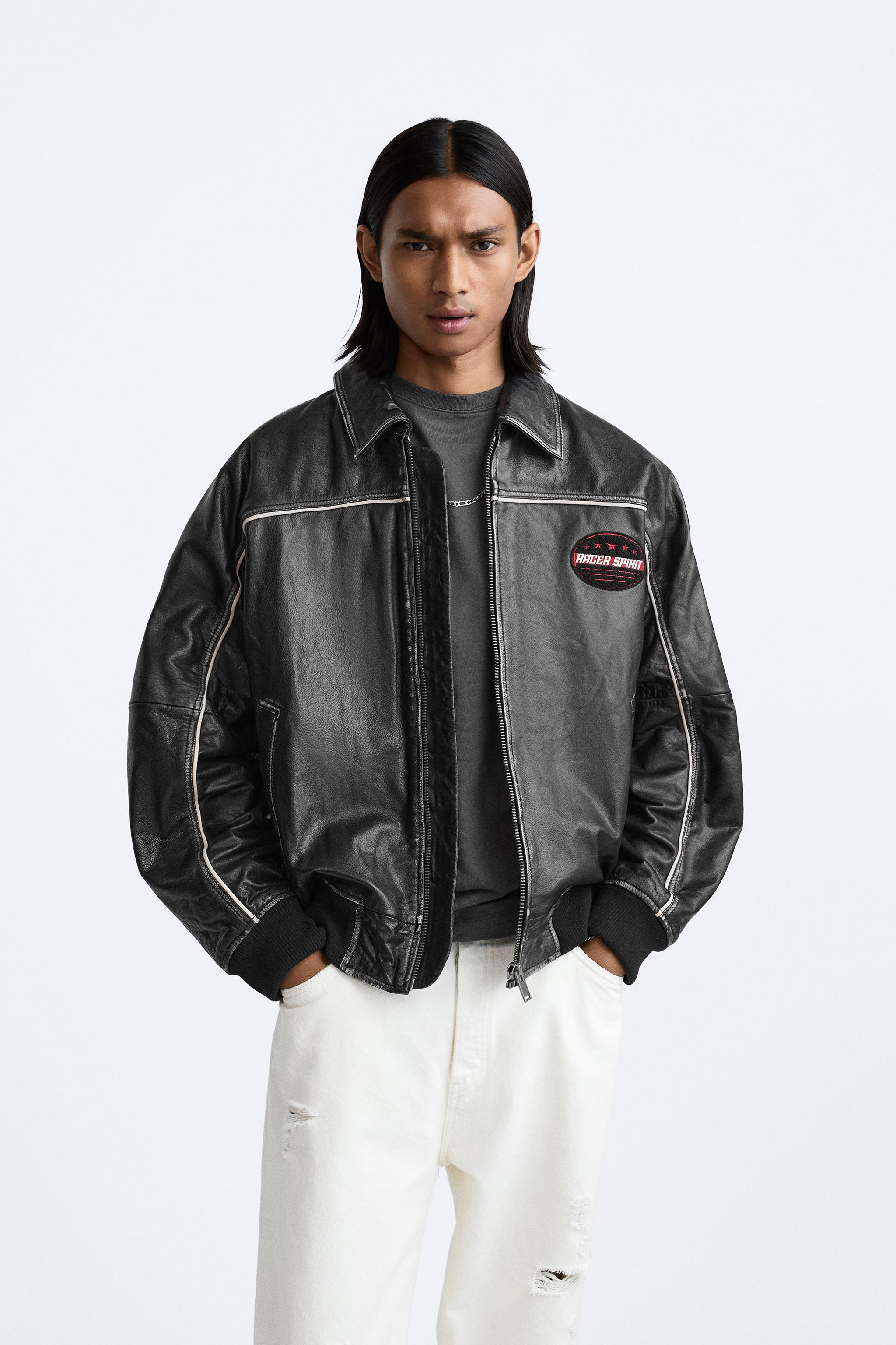 LEATHER BOMBER JACKET