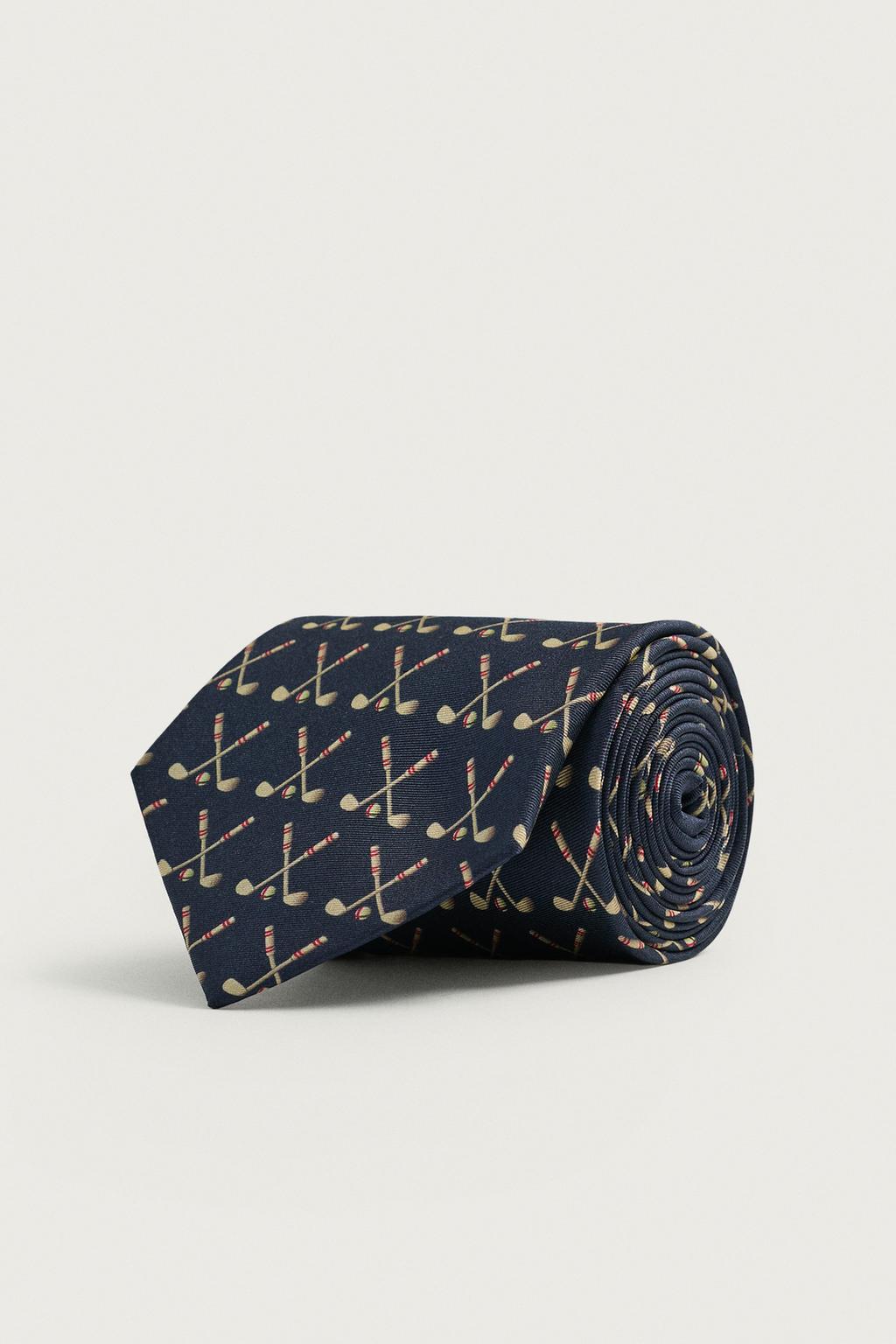 100% Silk Jacquard Golf Tie — Men's
