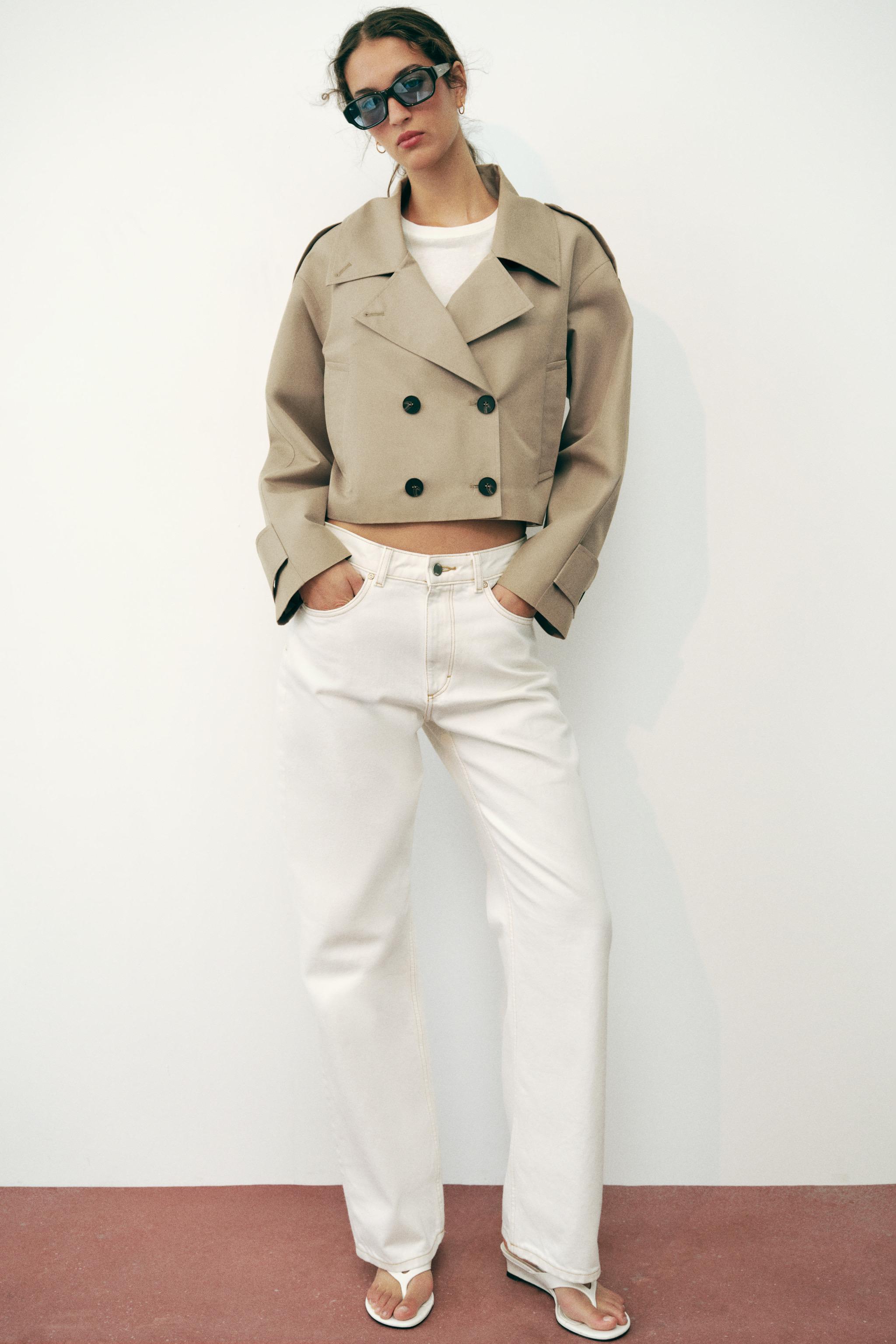 SHORT DOUBLE-BREASTED TRENCH JACKET