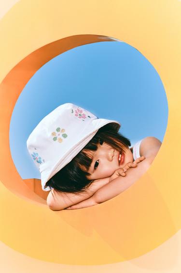 Zara 十字繡漁夫帽 - 裸色