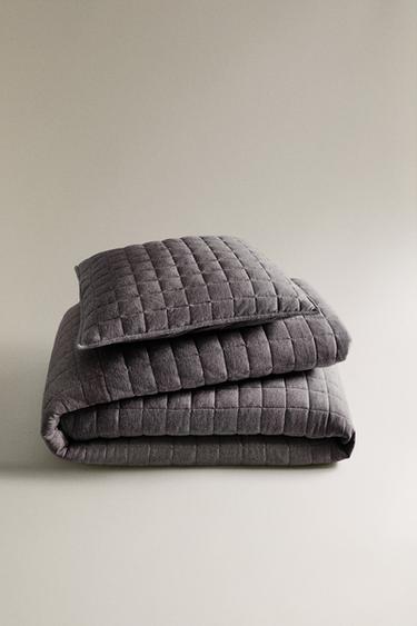 GREY COTTON JERSEY MELANGE QUILT – Sötétszürke a ZARA-tól