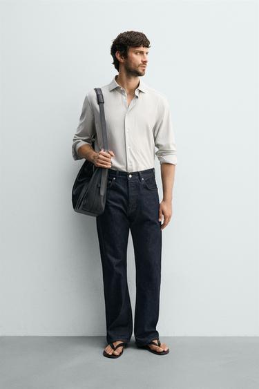 CAMISA REGULAR FIT - Verde / Crudo de Zara