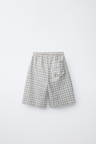 BERMUDA IMPRIMÉ À CARREAUX PUKAS SURF - Écru / Beige de Zara - Image 1