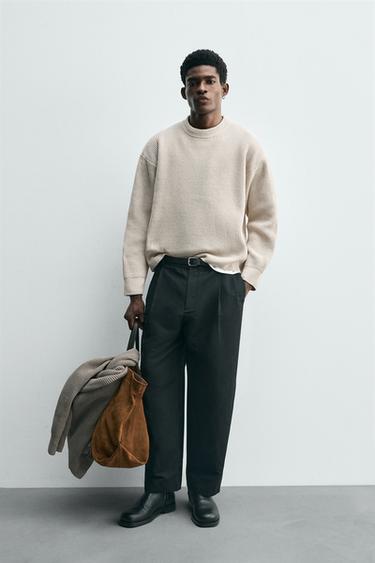 ФАКТУРНИЙ СВЕТР ІЗ ШЕНІЛУ - Сіровато-бежевий колір Zara
