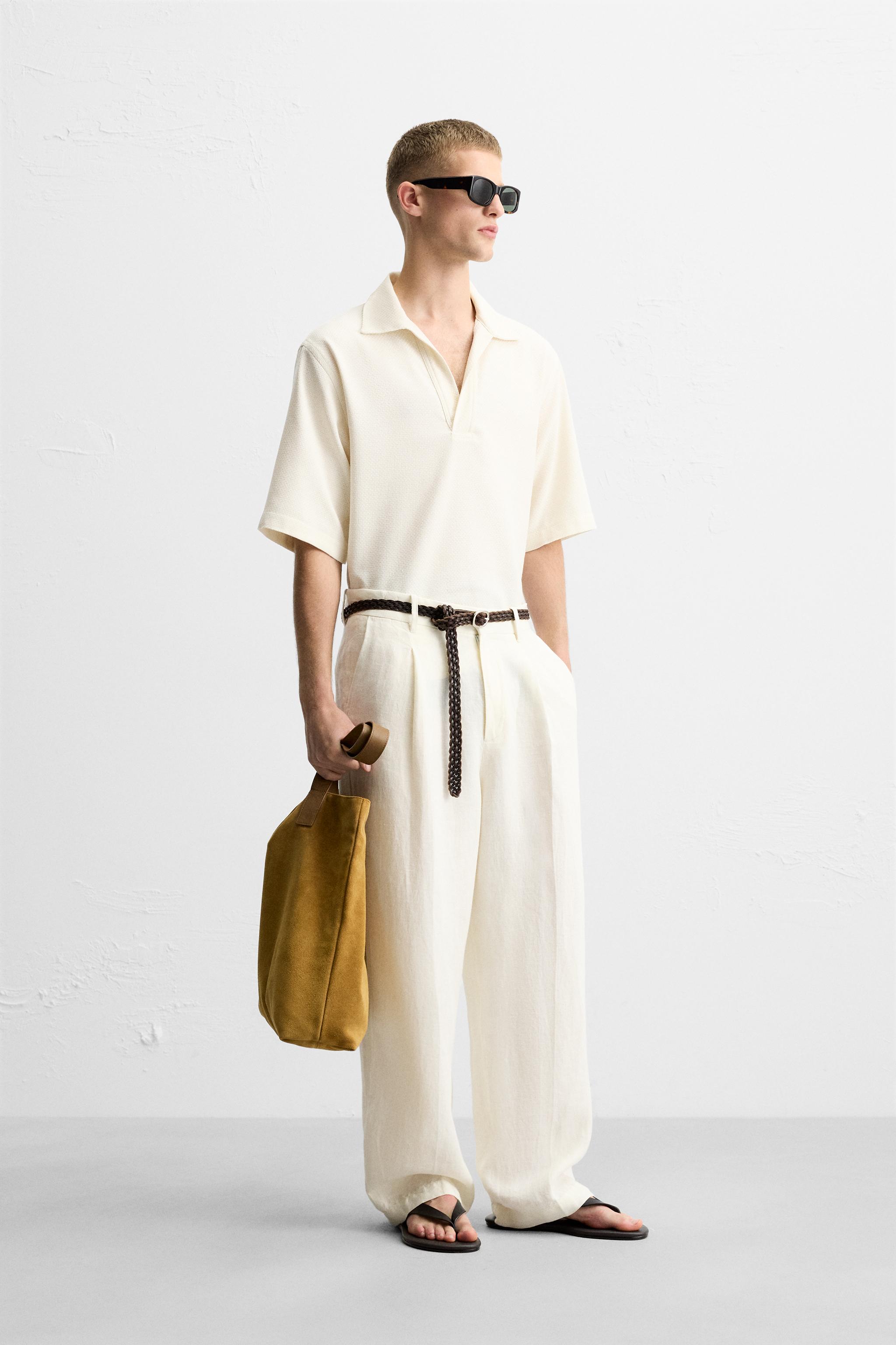 国内発送★ZARA★リラックスフィット♪テクスチャー素材*Tシャツ リラックスフィット テクスチャー素材Tシャツ - ブラック | ZARA