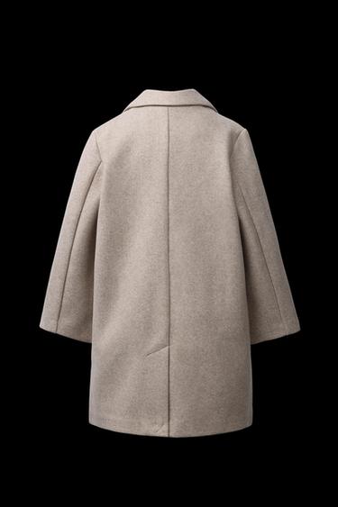 BASIC WOOL COAT - Light beige by Zara
