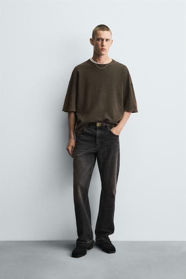 PRINTED KNIT T-SHIRT - Brown by Zara - Image 0