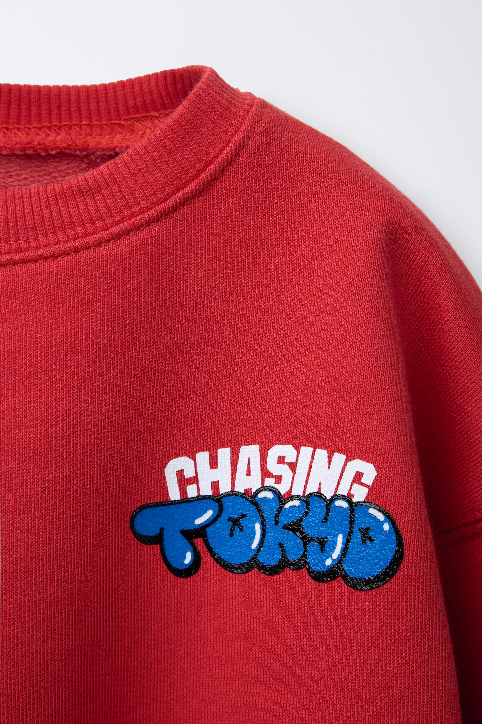 PRINTED SWEATSHIRT - Red | ZARA United States