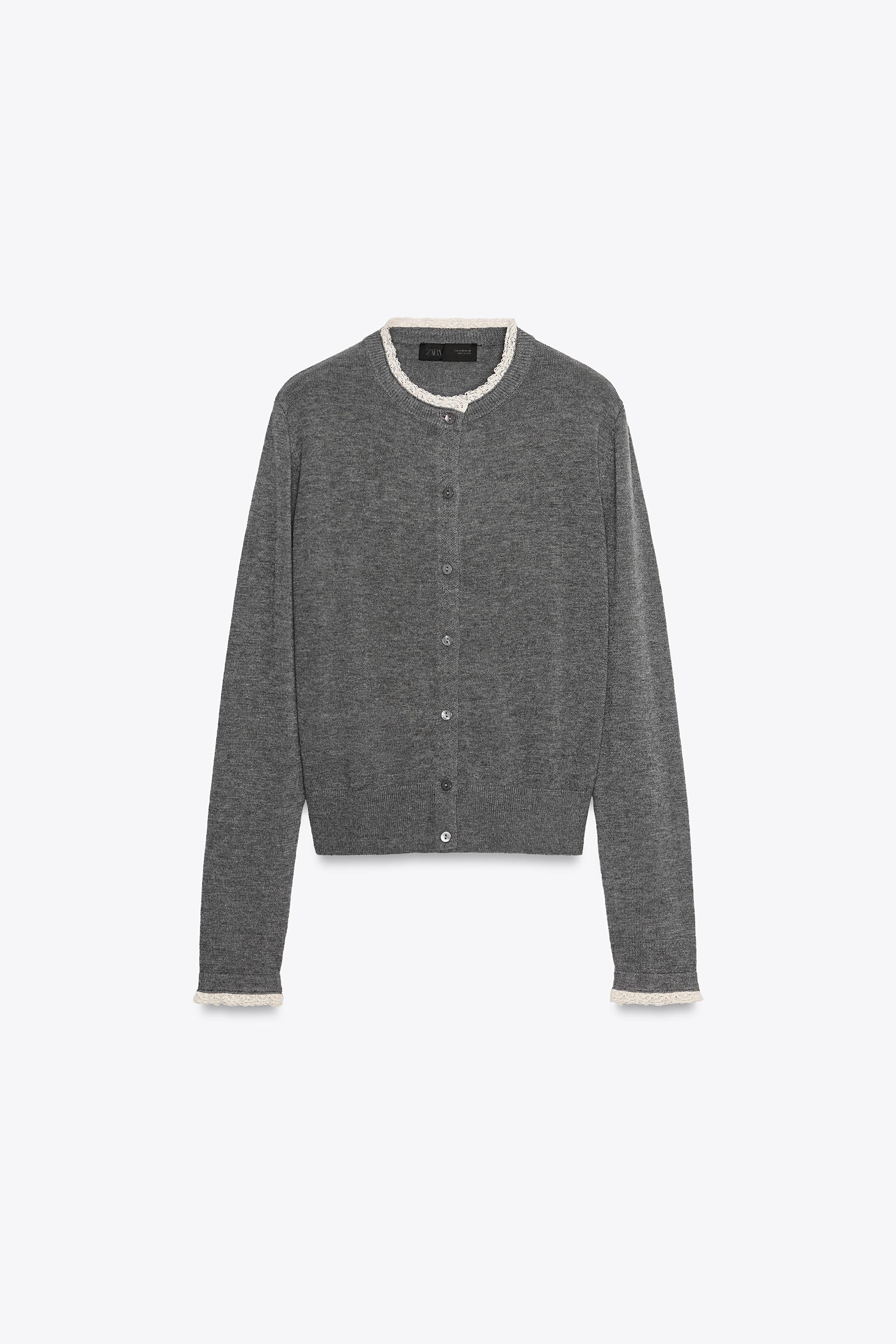 ZARAレース編みニットジャケットカーディガン ZARAレース編みニットジャケットカーディガン ZARA（レース