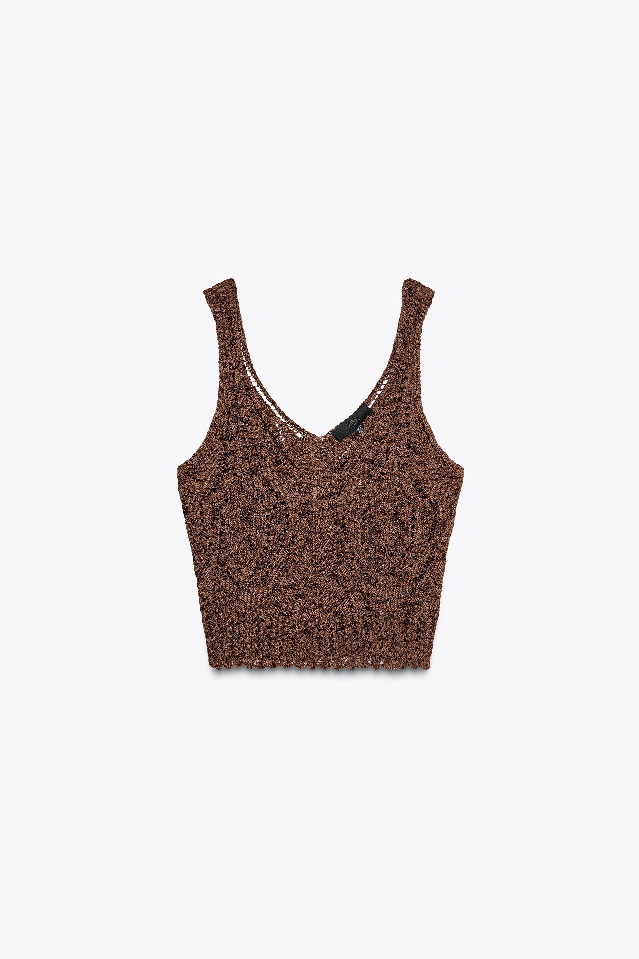 ぽっこBackSatinN/SP/O茶色トップス ポインテールニット トップス - ブラウン | ZARA Japan / 日本