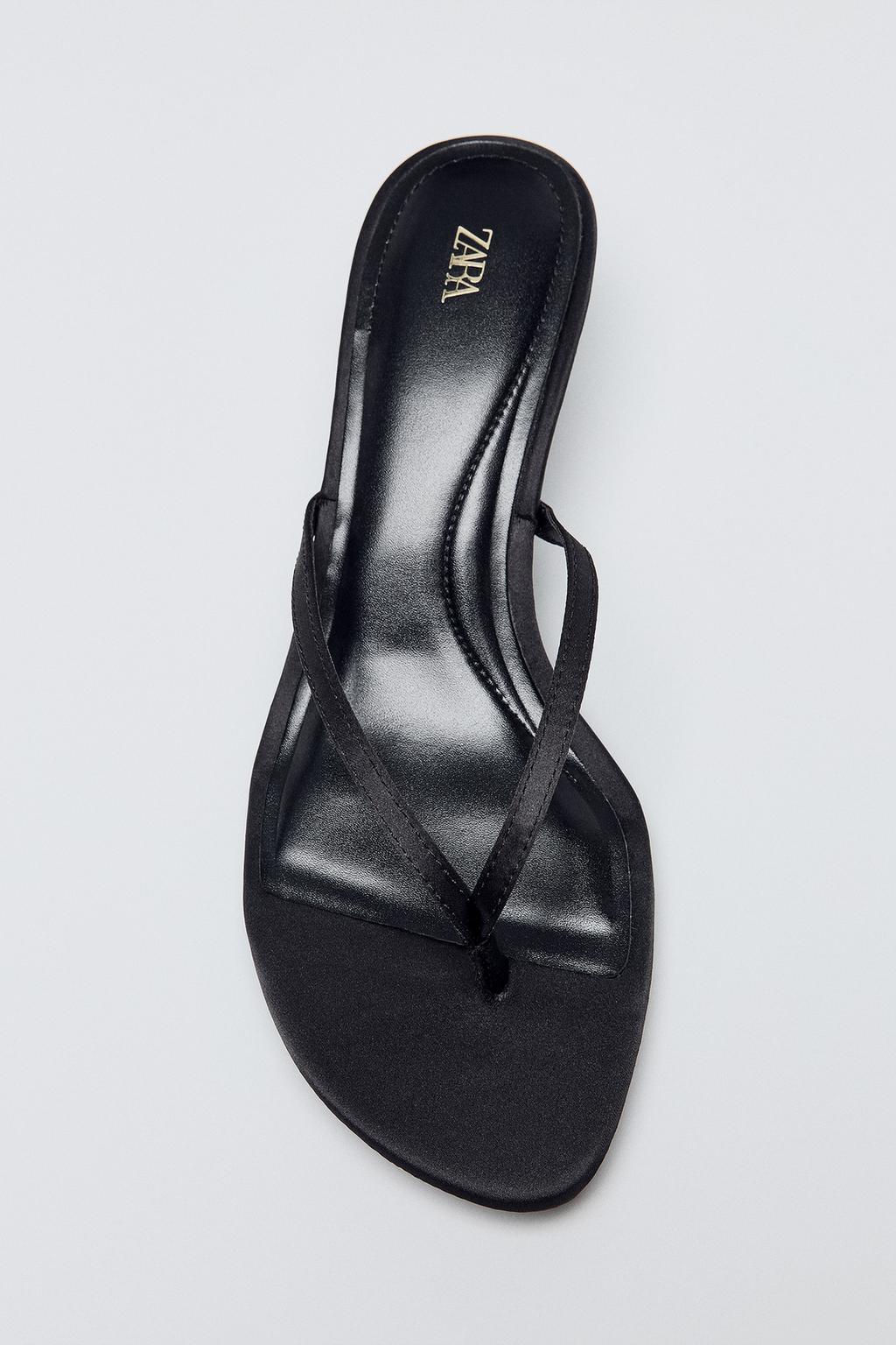 SATIN KITTEN-HEEL SANDALS
