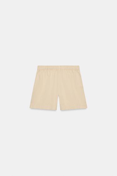 100% COTTON BERMUDA SHORTS WITH ELASTIC WAIST - Sand by Zara - Image 6