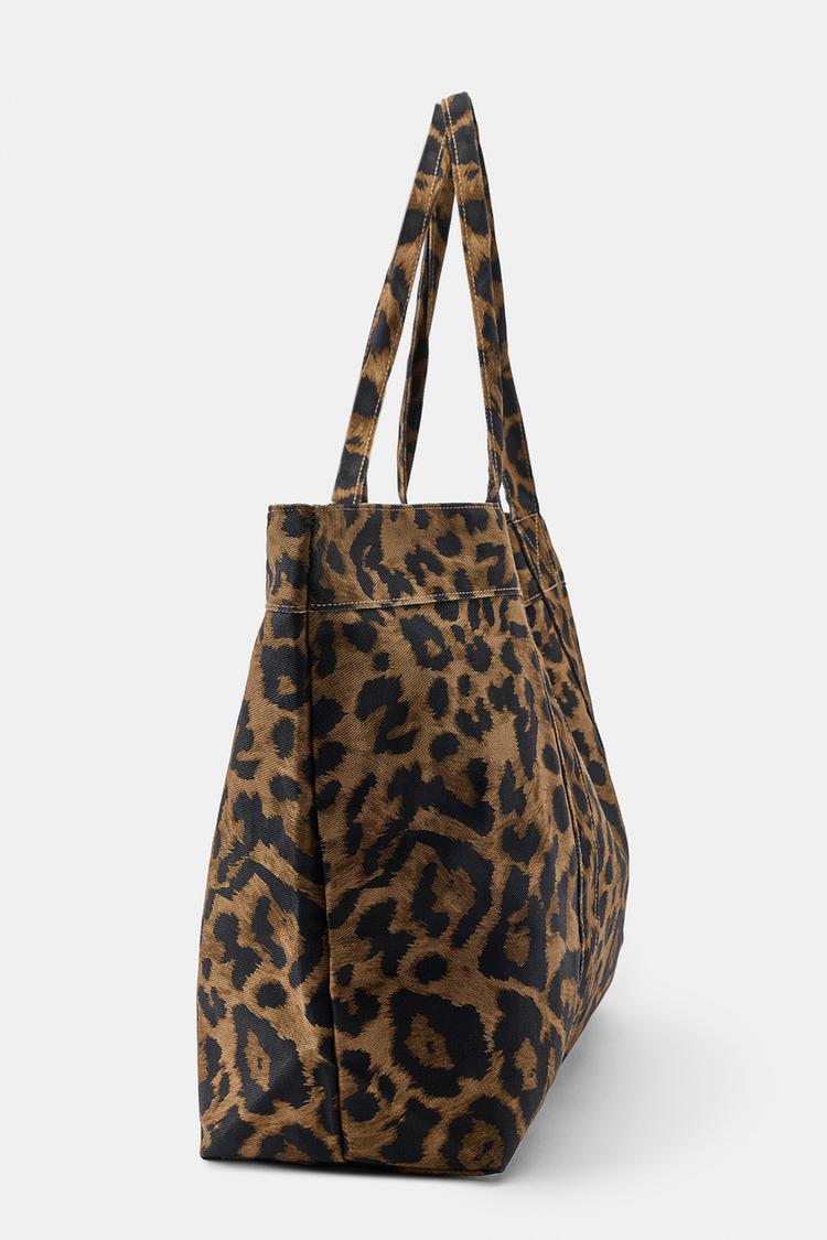 Bolso Maxi de Twill con Estampado Animal 4