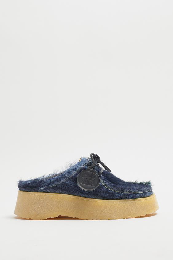 CLARKS® x ZARA レザー ミュール シューズ - ブルー | ZARA Japan / 日本