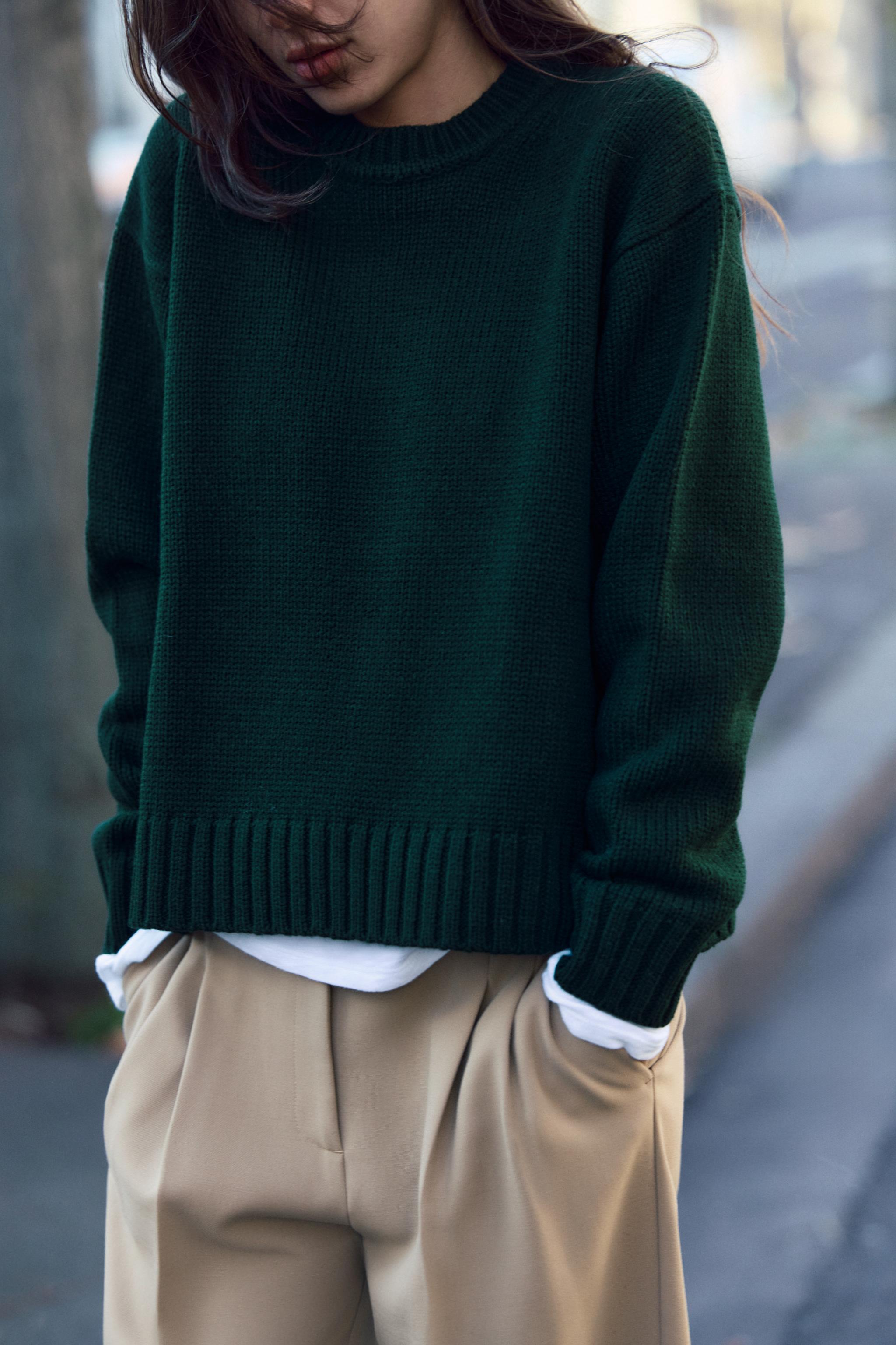 プレーン ニットセーター - ボトルグリーン | ZARA Japan / 日本