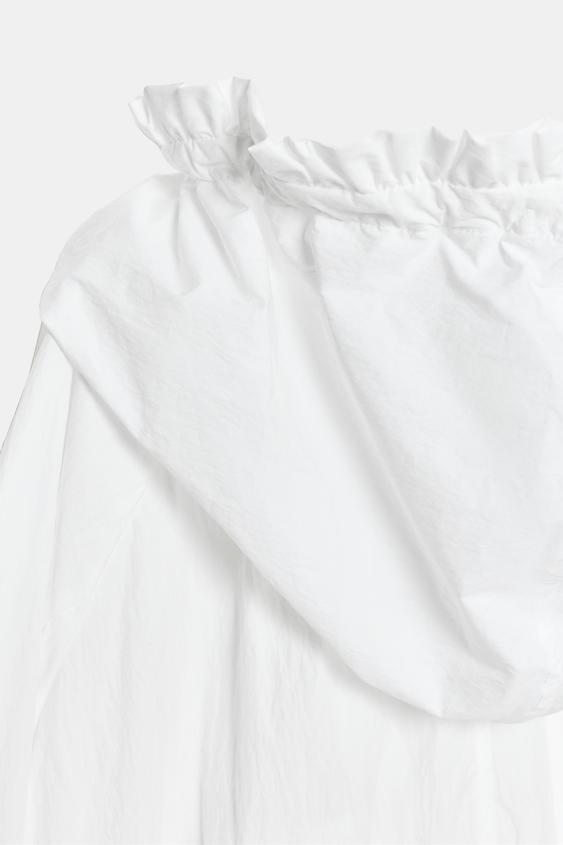 フリルトリム ジップアップジャケット - ホワイト | ZARA Japan / 日本