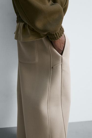 NEOPRENE-EFFECT BALLOON FIT TROUSERS - Stone by Zara - Image 5