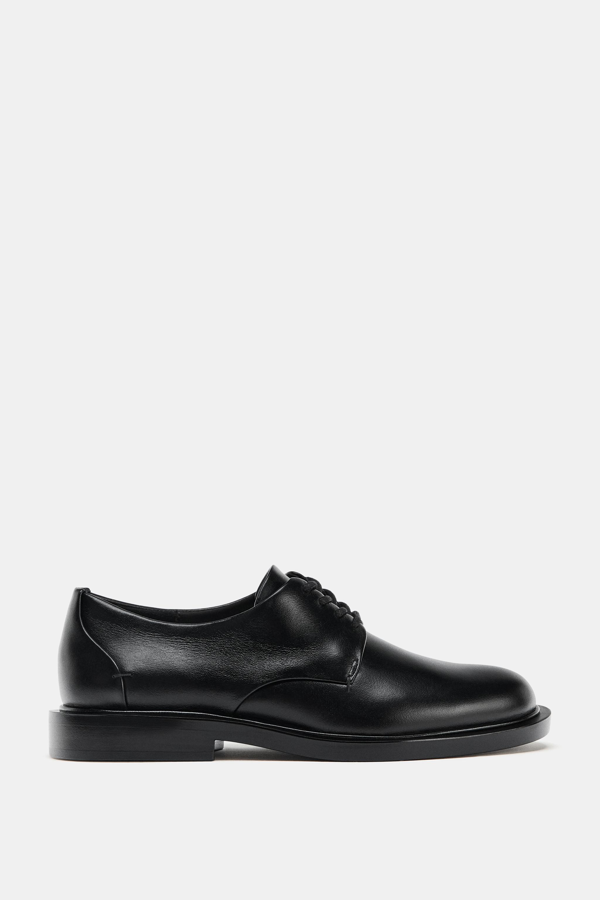 LACE-UP LEATHER DERBY SHOES