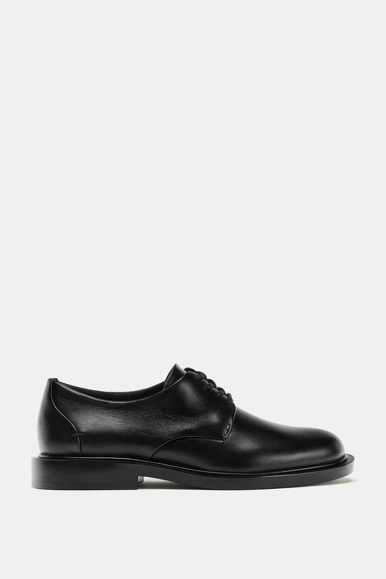 Sage Stripe Trouser — LEATHER DERBY LACE-UPS