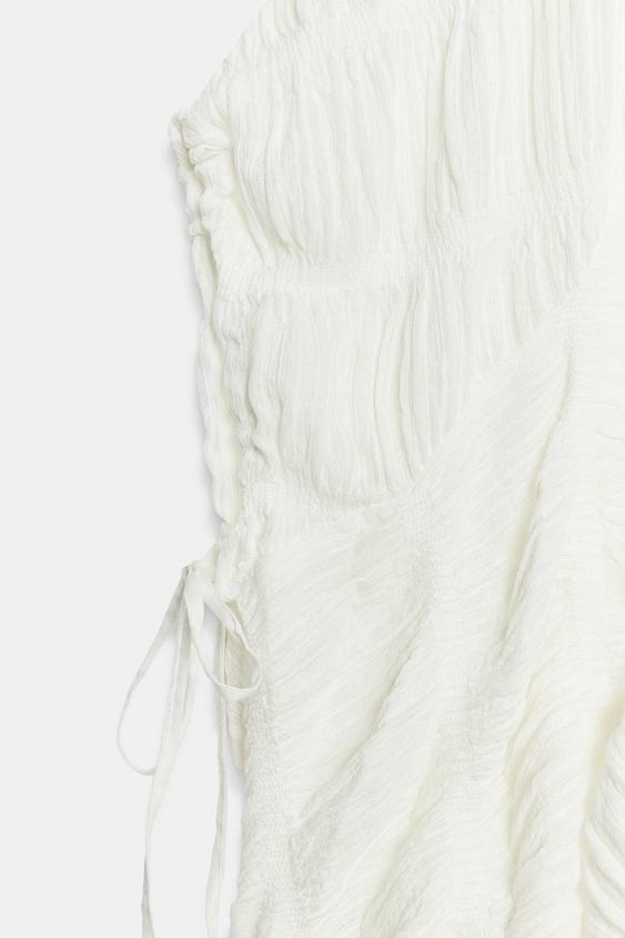 テクスチャーケープトップス - ホワイト | ZARA Japan / 日本 ZARAテクスチャードケープトップス XS-S ホワイト