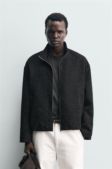 GEOMETRIC JACQUARD JACKET - Blue by Zara