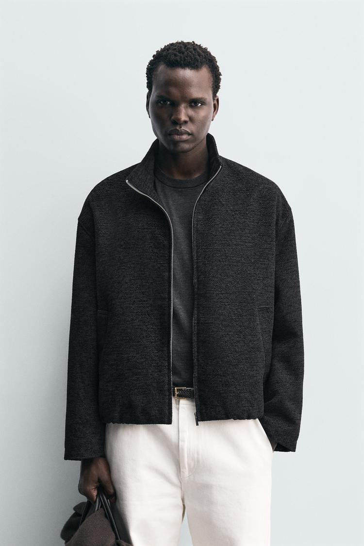 ZARA GEOMETRIC JACQUARD JACKET