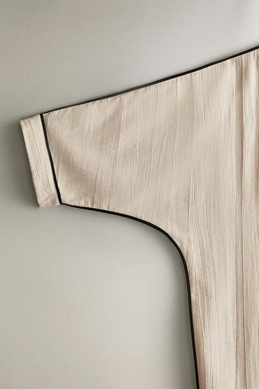 ROBE DE CHAMBRE EN COTON - Écru de Zara - Image 2