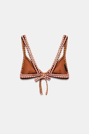 TOP BIKINI CROCHET - Caramel de Zara - Image 3